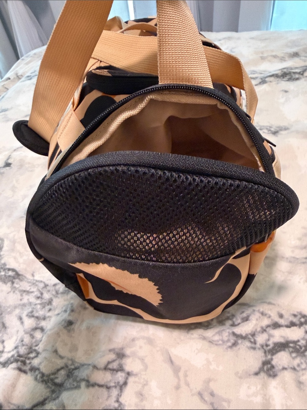 Adidas x Marimekko Printed Duffel Bag in Beige & Black - Picture 4 of 8